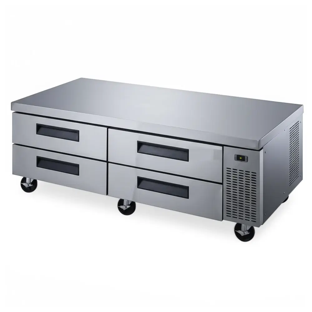 CoolEdge Series 72" Chef Base Refrigerator, 48 Pans, 4 Drawers, Stainless Steel