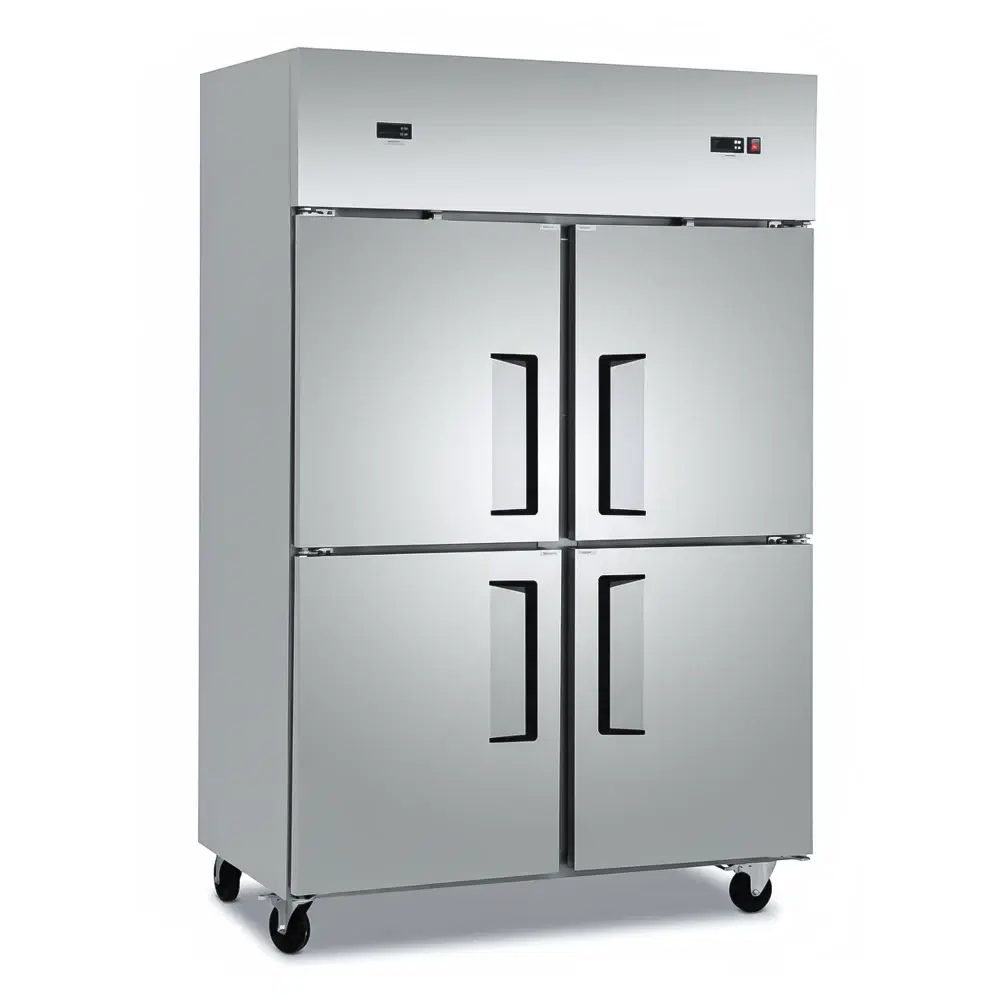 CoolEdge Series 47" Combination Reach-In Refrigerator / Freezer, 4 Solid Half Doors, Stainless Steel