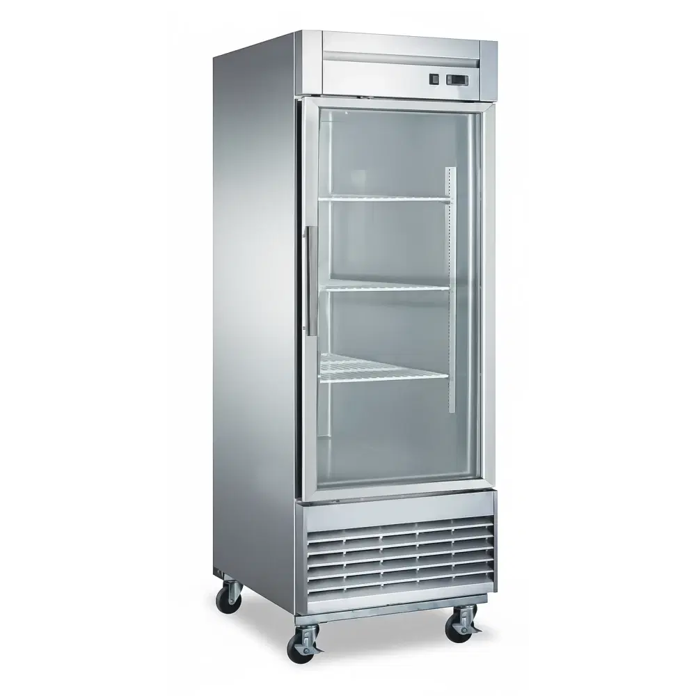 CoolEdge Series 27.5" Reach-In Merchandiser Freezer, 17.7 Cu. Ft., 1 Glass Door, Stainless Steel