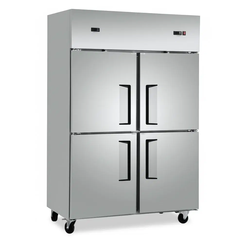 CoolEdge Series 47" Reach-In Freezer, 32 Cu. Ft., 4 Solid Half Doors, Stainless Steel