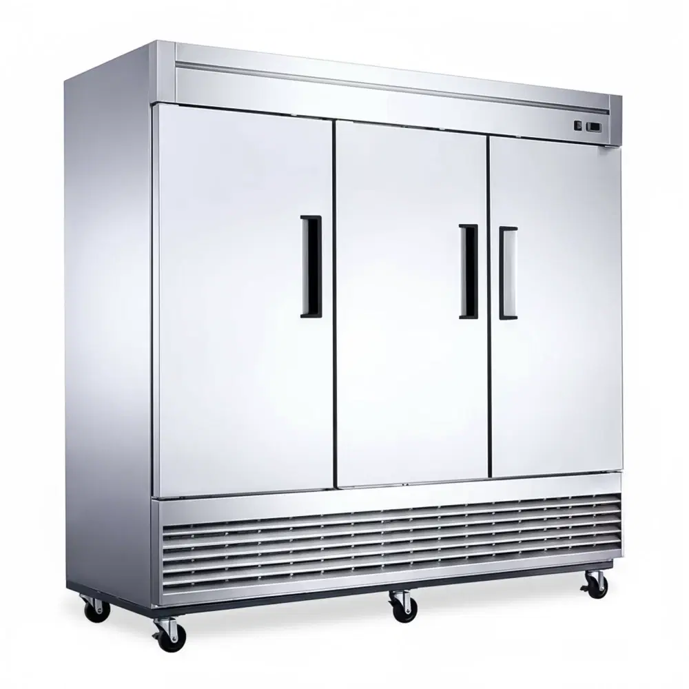 CoolEdge Series 83" Reach-In Freezer, 65 Cu. Ft., 3 Solid Doors, Stainless Steel