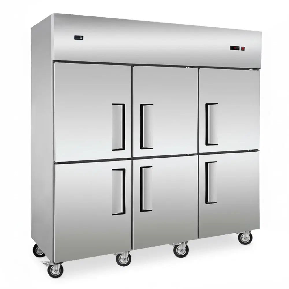 CoolEdge Series 72" Reach-In Refrigerator, 48 Cu. Ft., 6 Solid Half Doors, Stainless Steel