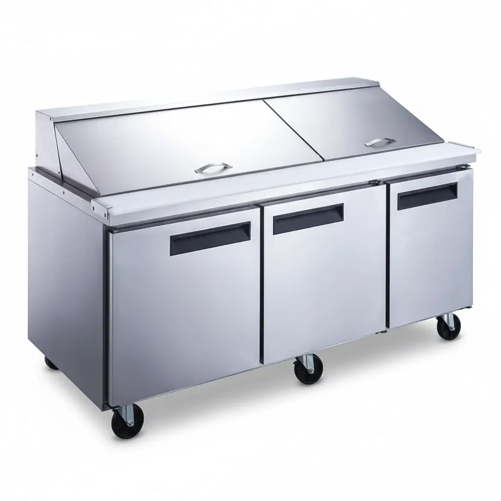 CoolEdge Series 72" Mega Top Sandwich and Salad Prep Table, Holds (30) 1/6 Pans, Stainless Steel