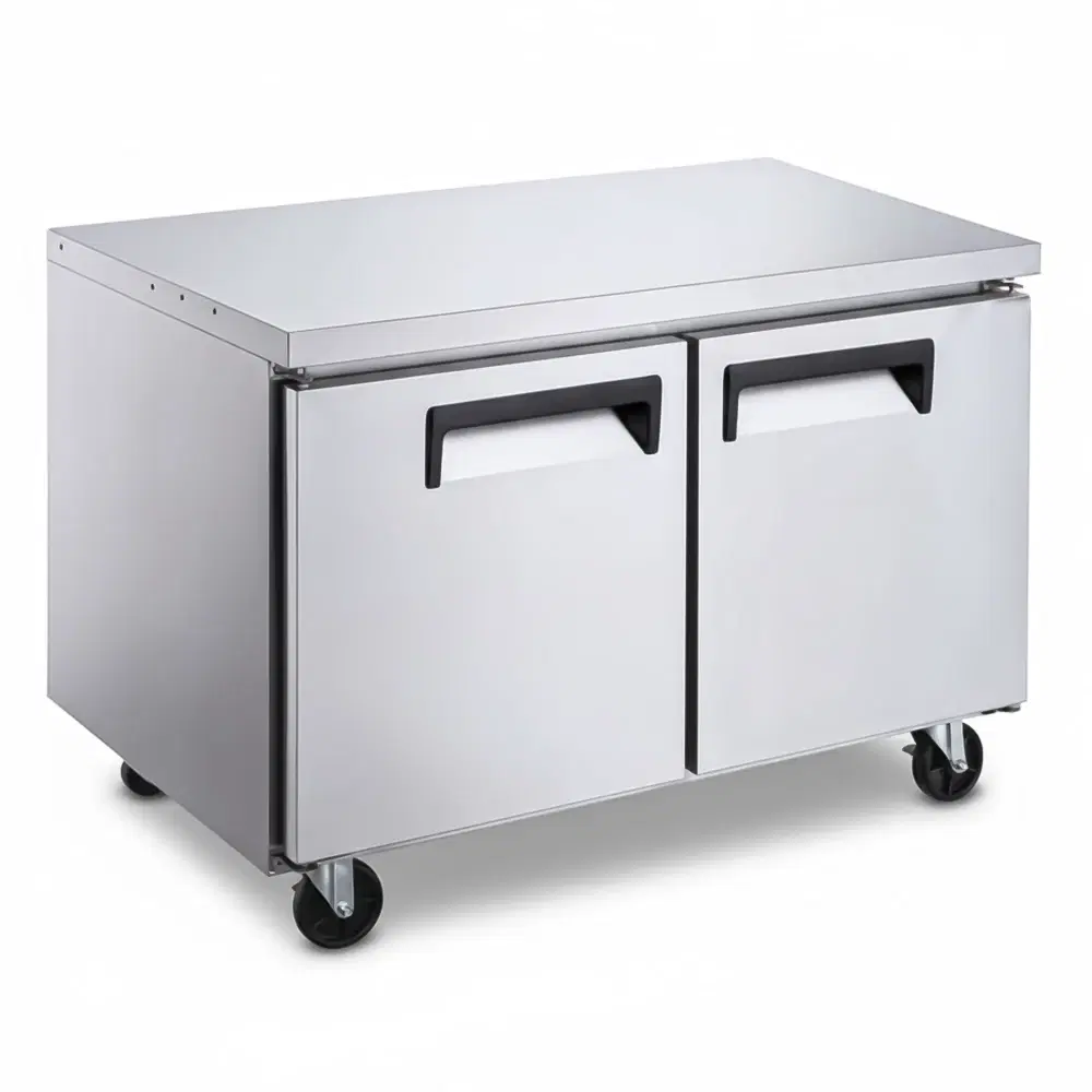 CoolEdge Series 48" Undercounter Freezer, 2 Solid Doors, Stainless Steel