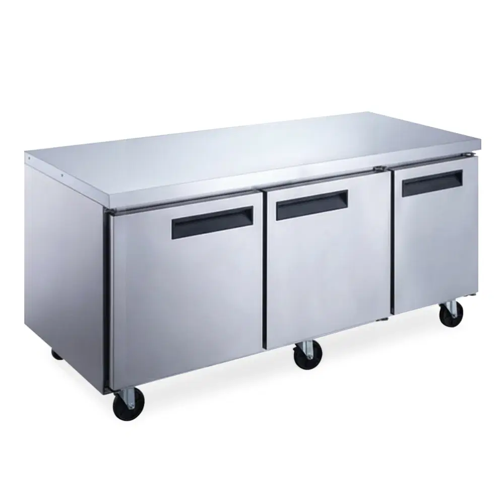 CoolEdge Series 73" Undercounter Refrigerator, 3 Solid Doors, Stainless Steel
