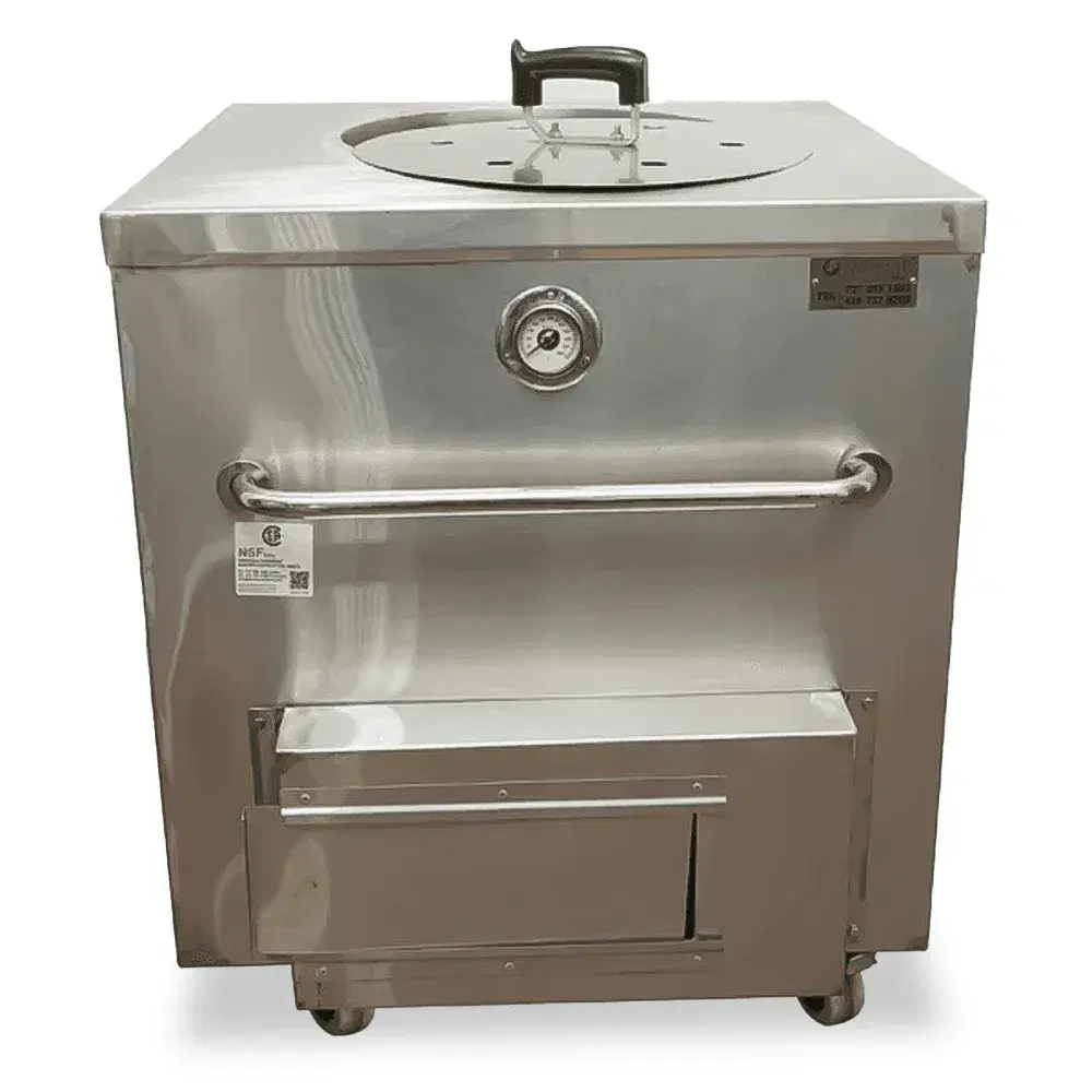 Tandoor Morni CH06 36'' x 36" Clay Tandoor Oven, Stainless Steel, Convertible - 100,000 BTU