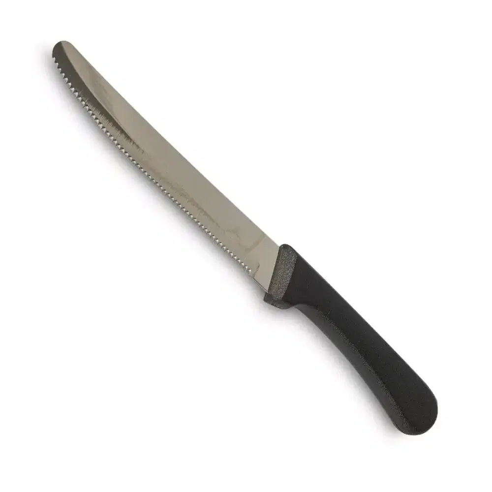 ChefCraft Series 4" Steak Knife with Plastic Black Handle, Round Tip
