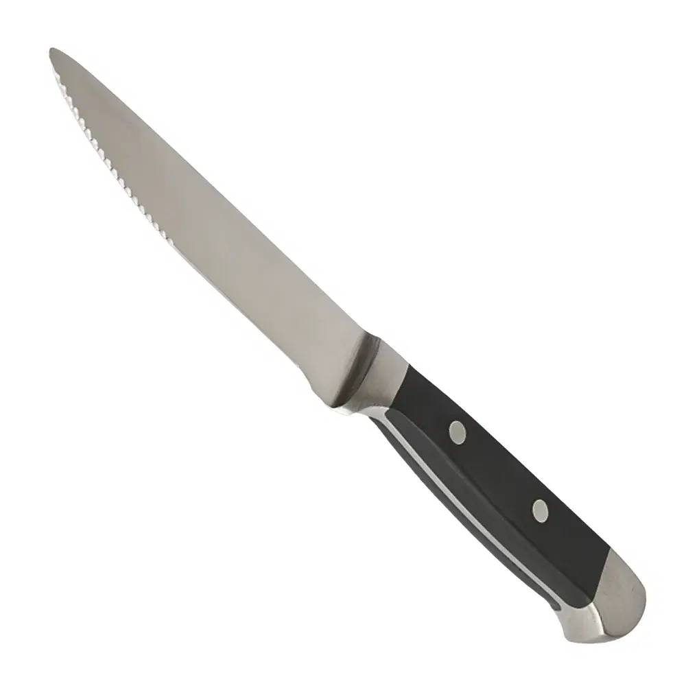 ChefCraft Series 5" Steak Knife with Black Handle, Wrought