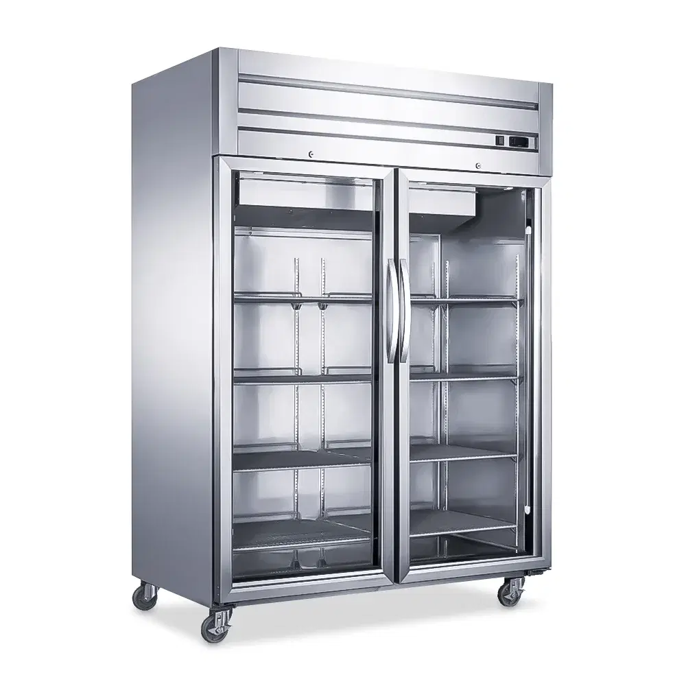 Dukers D55AR-GS2 55" Reach-In Refrigerator, 2 Sections, Stainless Steel, 5 Year Compressor Warranty