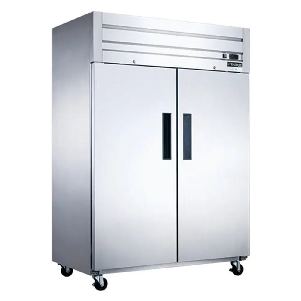 Dukers D55AR 55" Reach-In Refrigerator, 2 Sections, Stainless Steel, 5 Year Compressor Warranty
