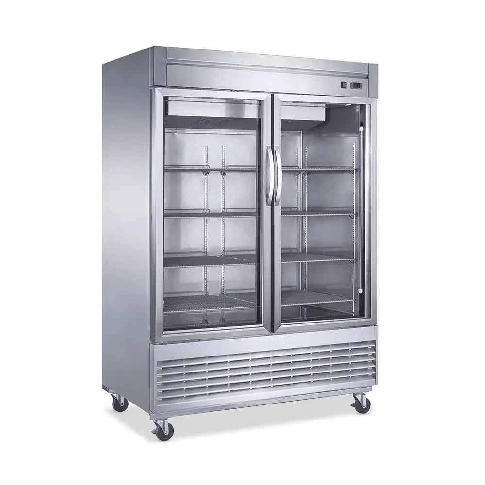 Dukers D55F-GS2 55" Reach-In Freezer, 2 Sections, Stainless Steel, 5 Year Compressor Warranty