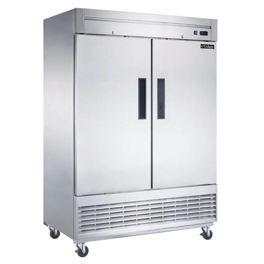 Dukers D55F 55" Reach-In Freezer, 2 Sections, Stainless Steel, 5 Year Compressor Warranty