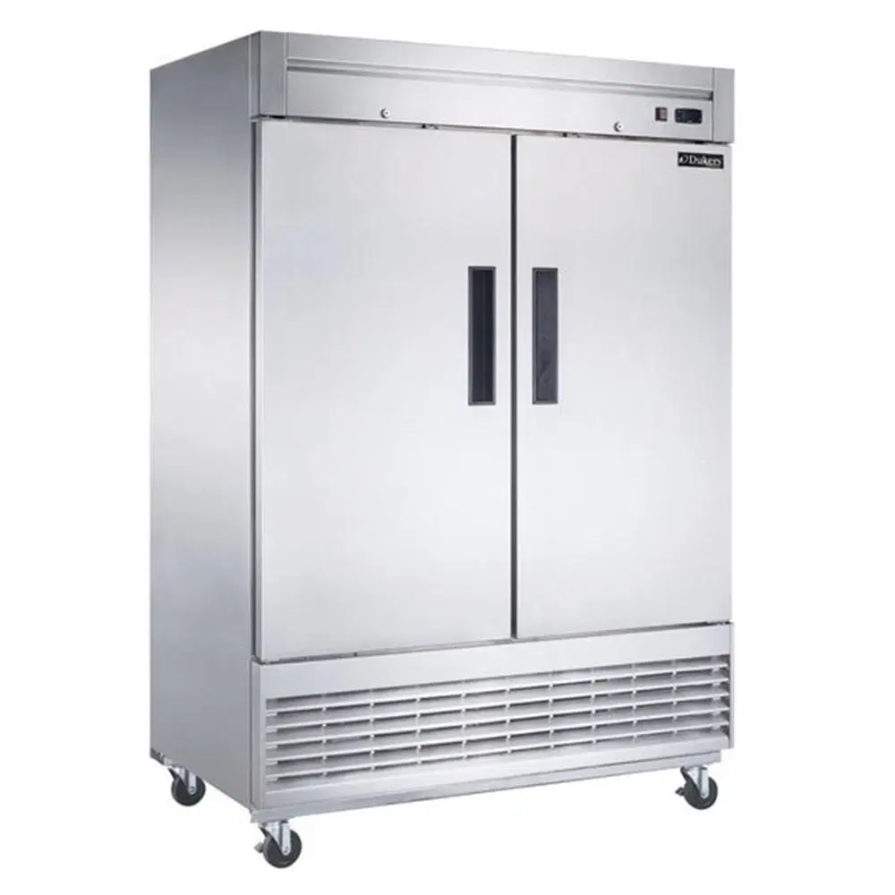 Dukers D55R 55" Reach-In Refrigerator, 2 Sections, Stainless Steel, 5 Year Compressor Warranty