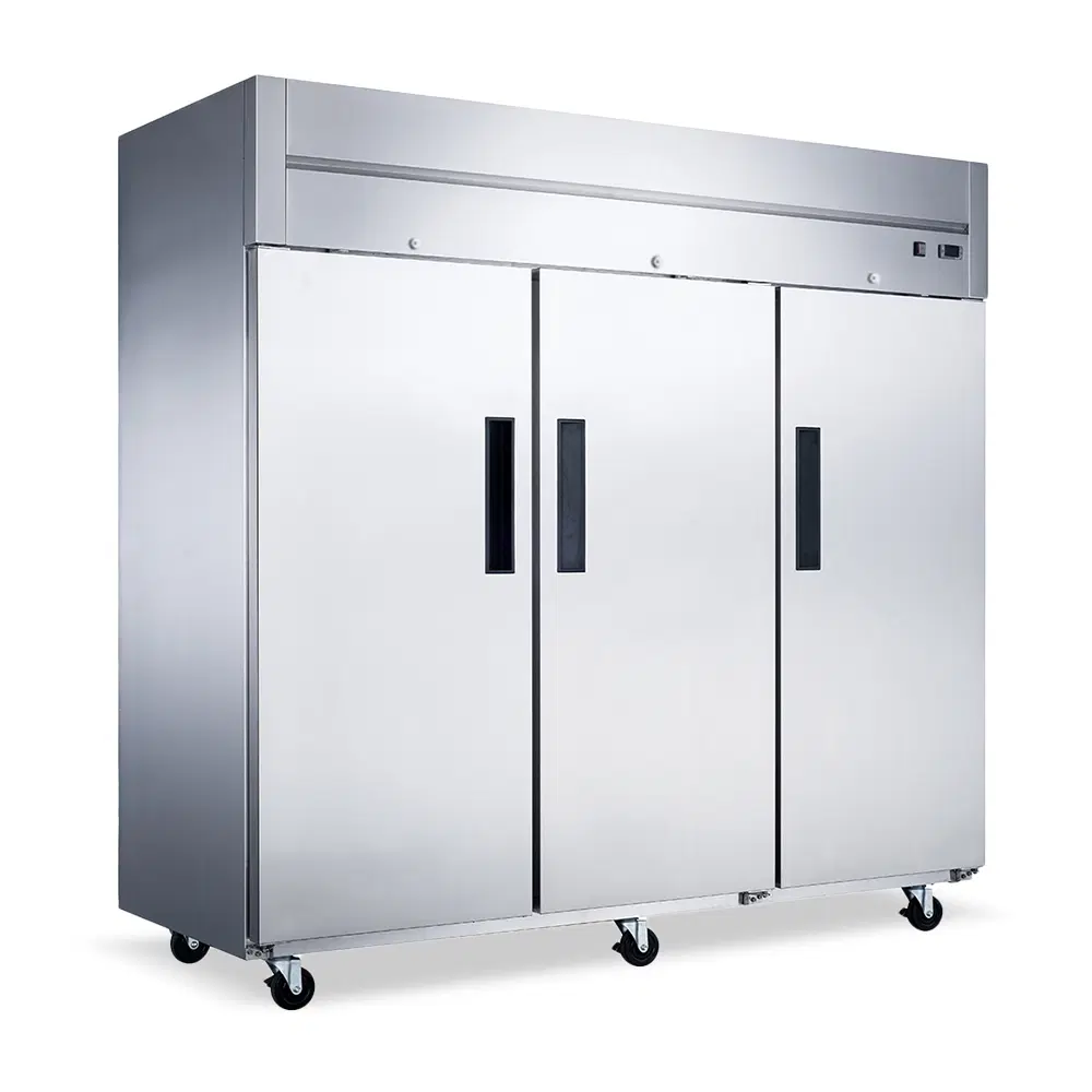 Dukers D83AF 83" Reach-In Freezer, 3 Sections, Stainless Steel, 5 Year Compressor Warranty