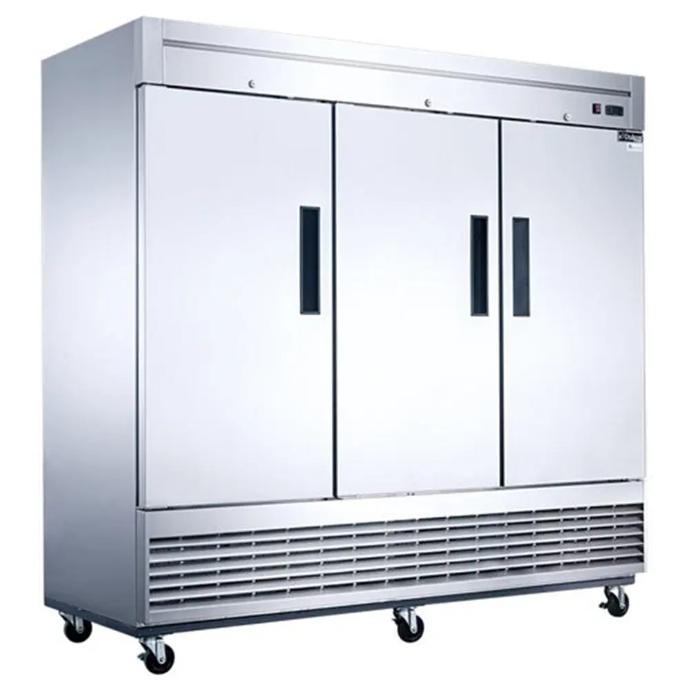 Dukers D83F 83" Reach-In Freezer, 3 Sections, Stainless Steel, 5 Year Compressor Warranty