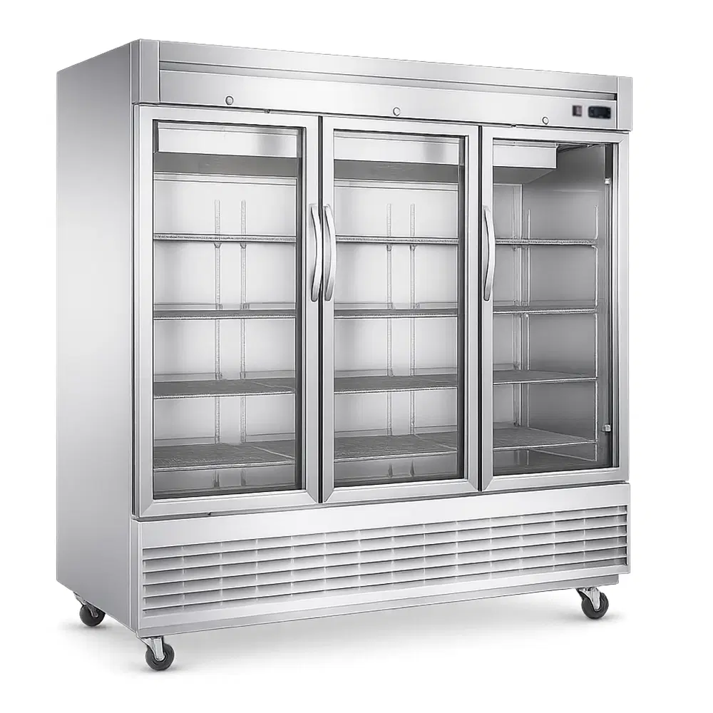 Dukers D83R-GS3 83" Reach-In Refrigerator, 3 Sections, Stainless Steel, 5 Year Compressor Warranty
