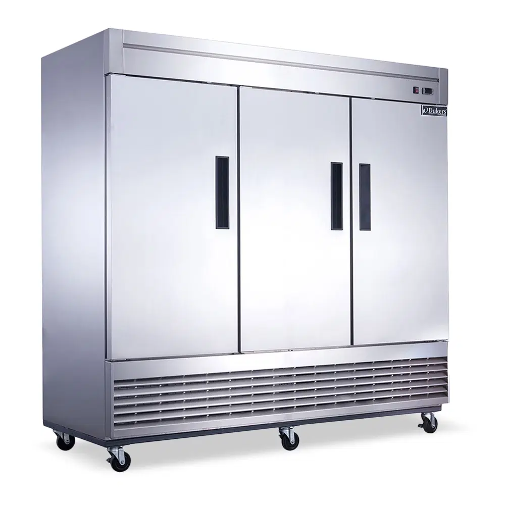 Dukers D83R 83" Reach-In Refrigerator, 3 Sections, Stainless Steel, 5 Year Compressor Warranty
