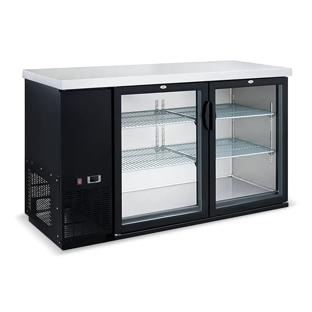 Dukers DBB60-H2 57" Back Bar Cooler, 2 Swing Glass Doors, 5 Year Compressor Warranty