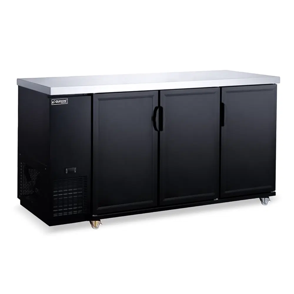 Dukers DBB72-M3 70" Back Bar Cooler, 3 Swing Solid Doors, 3 Year Warranty