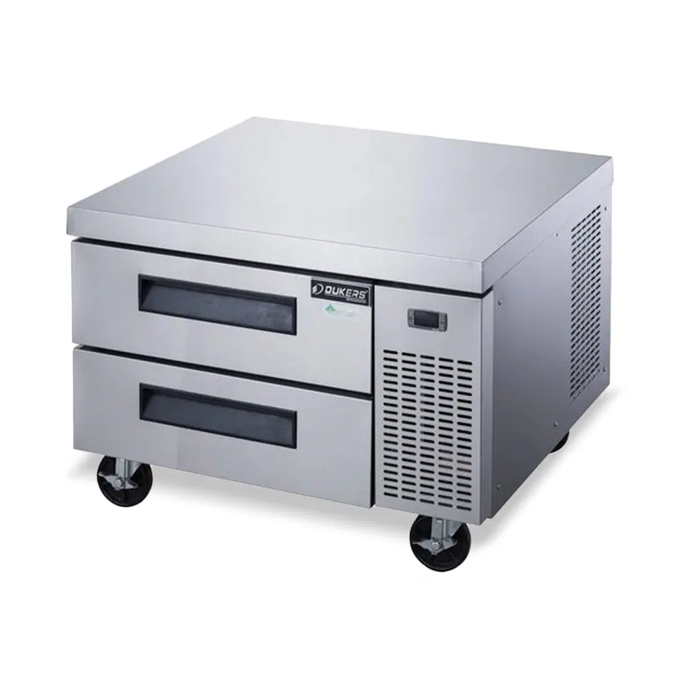 Dukers DCB36-D2 36" Chef Base Refrigerator, 9 Pans, 2 Drawers, Stainless Steel, 5 Year Compressor Warranty