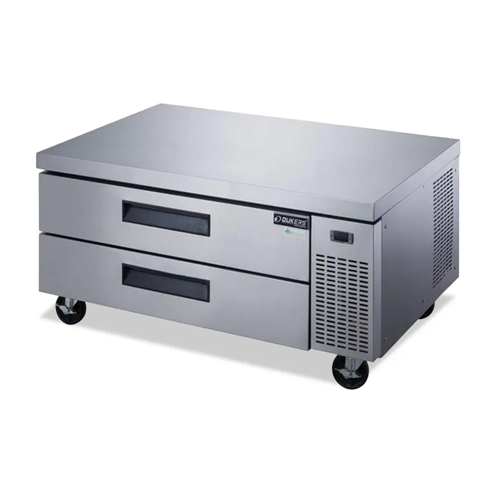 Dukers DCB48-D2 48" Chef Base Refrigerator, 15 Pans, 2 Drawers, Stainless Steel, 5 Year Compressor Warranty