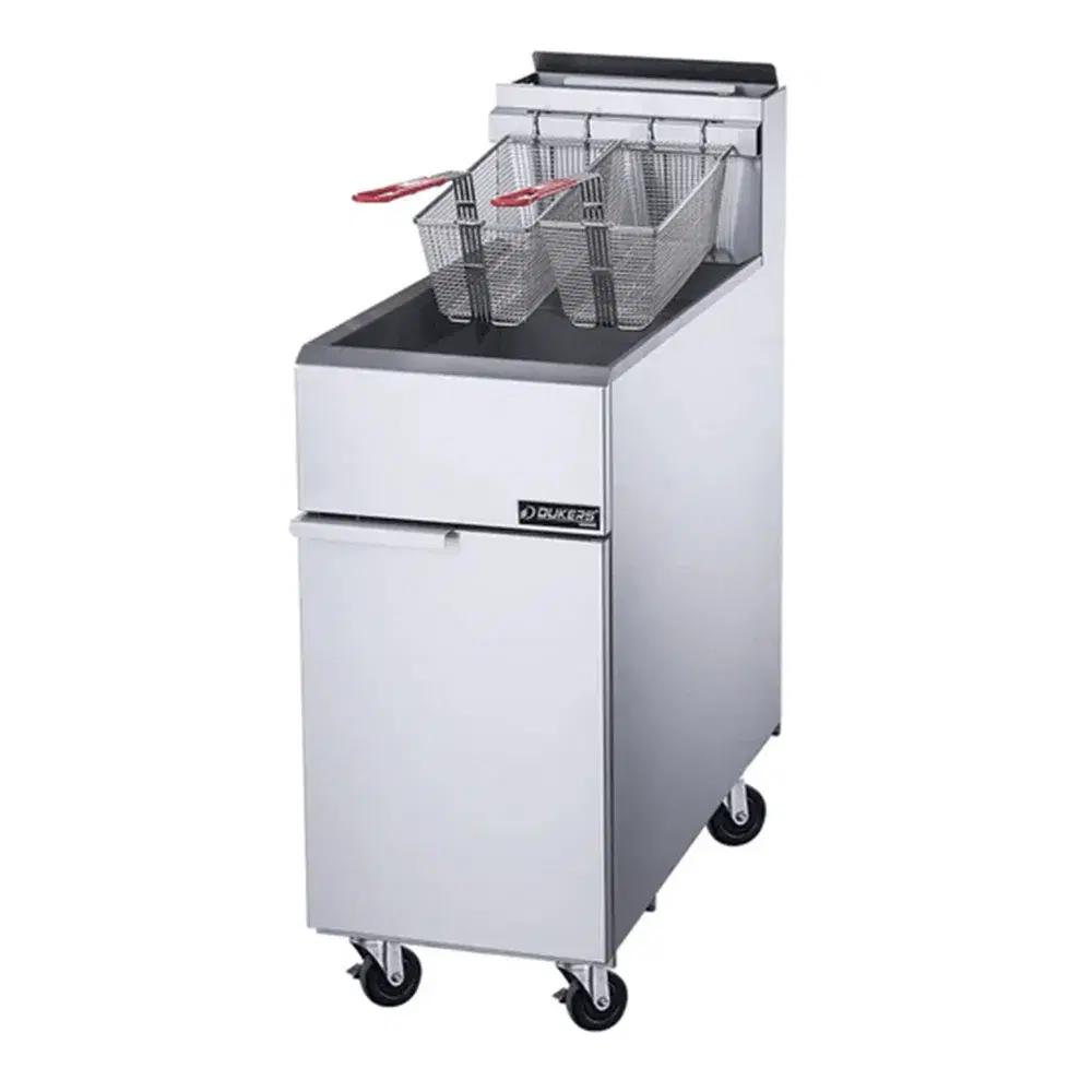 Dukers DCF3-LPG 15.5" Commercial Gas Fryer, Liquid Propane, 40 lbs Oil Capacity, 90,000 BTU, 1 Year Warranty
