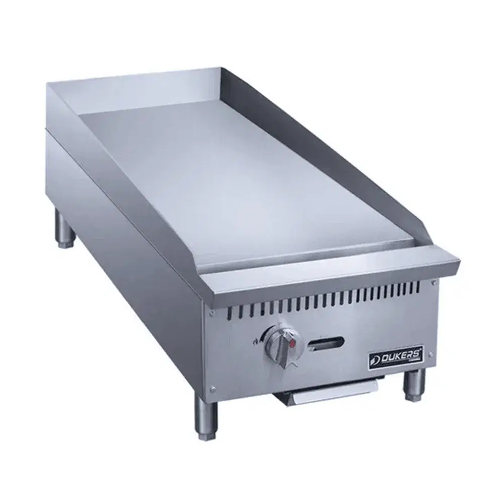 Dukers DCGM12 12" Commercial Gas Griddle, 1 Burner, 29,000 BTU, Convertible, 1 Year Warranty