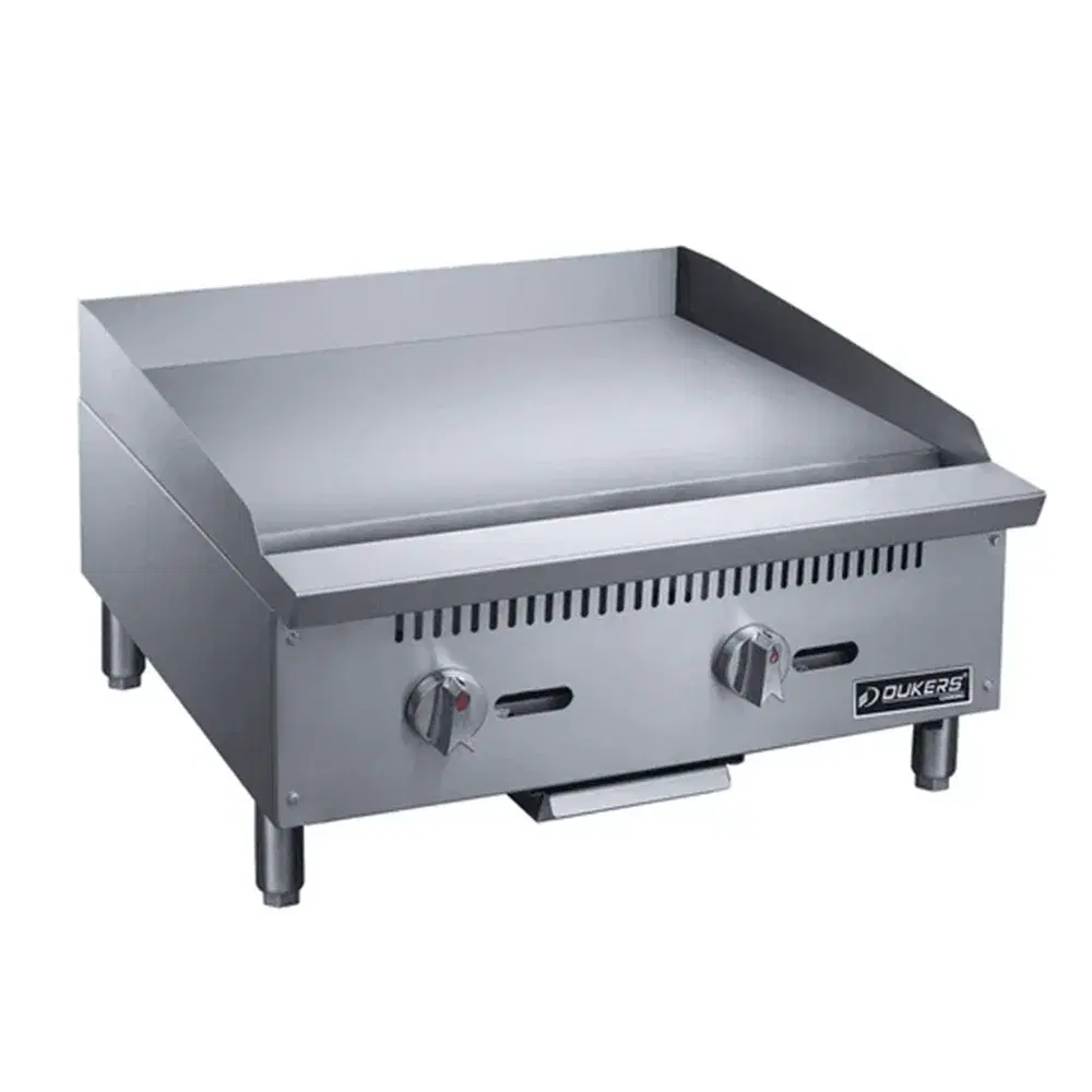 Dukers DCGM24 24" Commercial Gas Griddle, 2 Burners, 60,000 BTU, Convertible, 1 Year Warranty