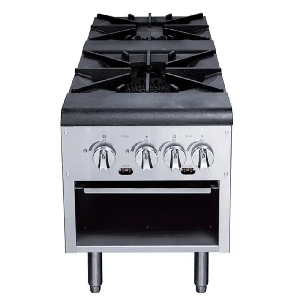 Dukers DCSPA2 18" Stock Pot Range, 4 Burners, 160,000 BTU, Convertible, 1 Year Warranty
