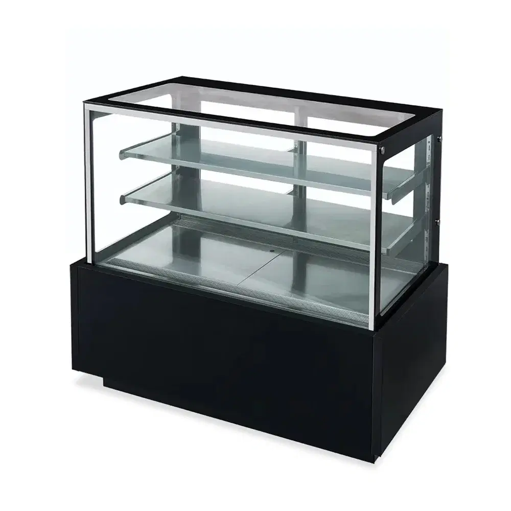 Dukers DDM60R 60" Refrigerated Bakery Case with Straight Glass, 3 Levels, 5 Year Compressor Warranty