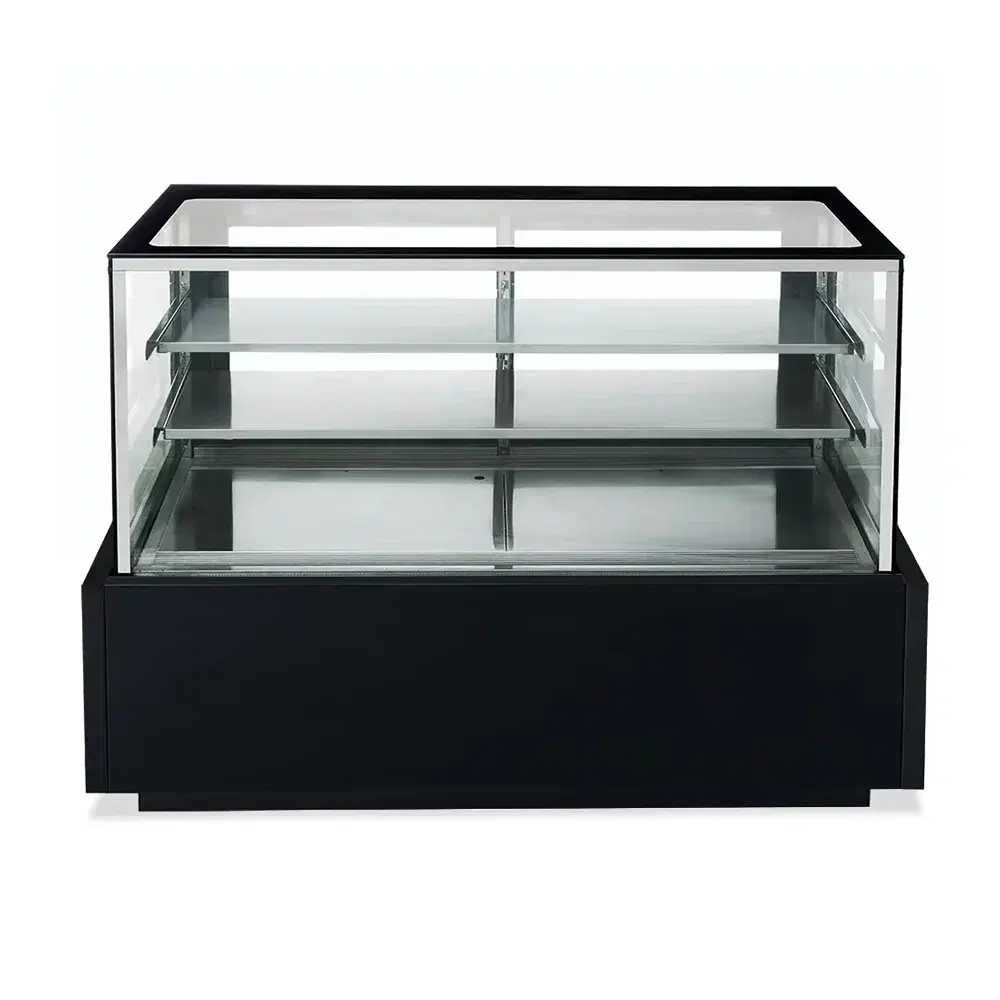 Dukers DDM72R 72" Refrigerated Bakery Case with Straight Glass, 3 Levels, 5 Year Compressor Warranty