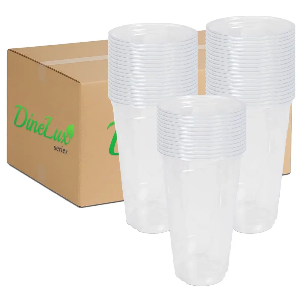 Dinelux Series 32 oz PET Plastic Cold Cup, Clear, 500/Case
