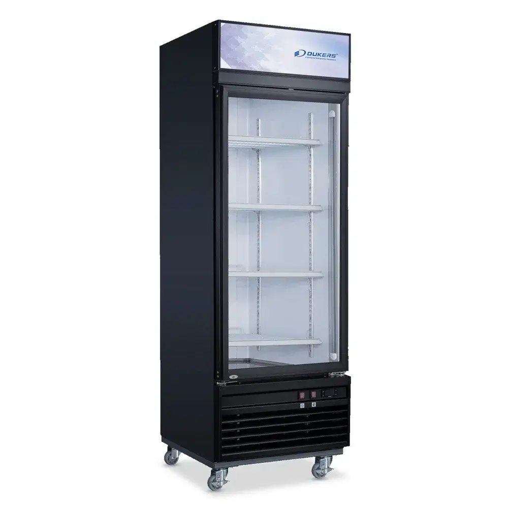 Dukers DSM-15F 27" Glass Door Merchandiser Freezer, 1 Section, 5 Year Compressor Warranty