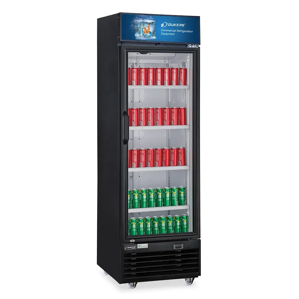 Dukers DSM-15R 27" Refrigerated Glass Door Merchandiser, 1 Section, 5 Year Compressor Warranty
