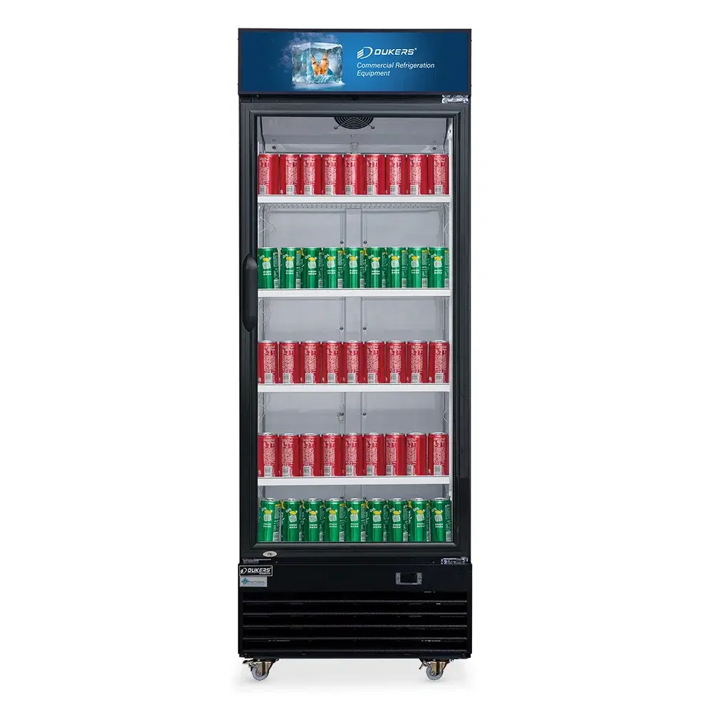 Dukers DSM-19R 29" Refrigerated Glass Door Merchandiser, 1 Section, 5 Year Compressor Warranty