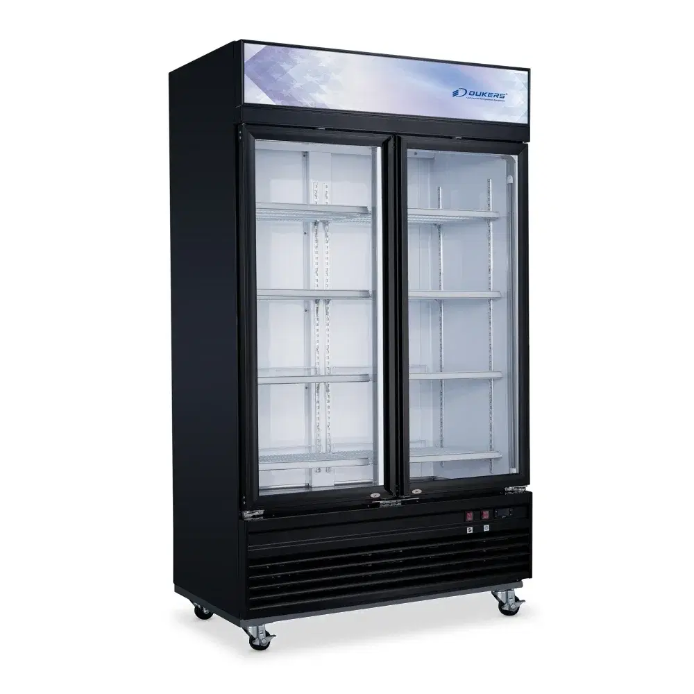 Dukers DSM-41F 47" Glass Door Merchandiser Freezer, 2 Sections, 5 Year Compressor Warranty