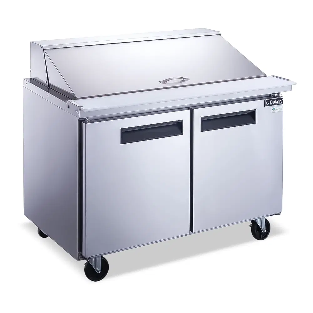Dukers DSP48-18M-S2 48" Mega Top Sandwich and Salad Prep Table, Holds 18 Pans, 5 Year Compressor Warranty