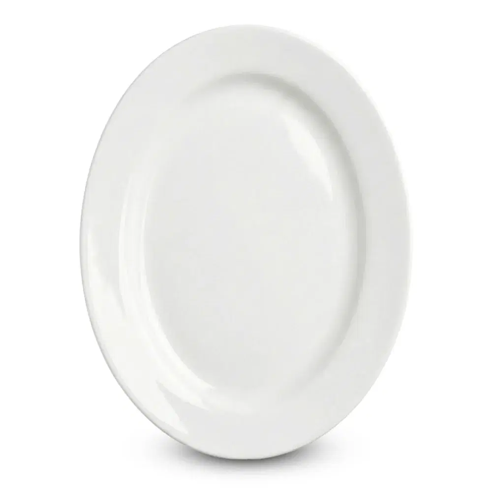 Furtino England 15" Finesse Oval Platter, Chinaware, White