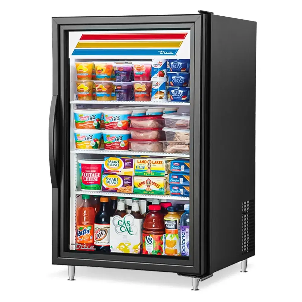 True GDM-07-HC~TSL01 24" Countertop Merchandiser Refrigerator, Swing Door, Black