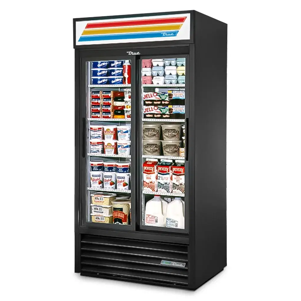 True GDM-33-HC-LD 39" Refrigerated Glass Door Merchandiser, 2 Sections, 7 Year Warranty