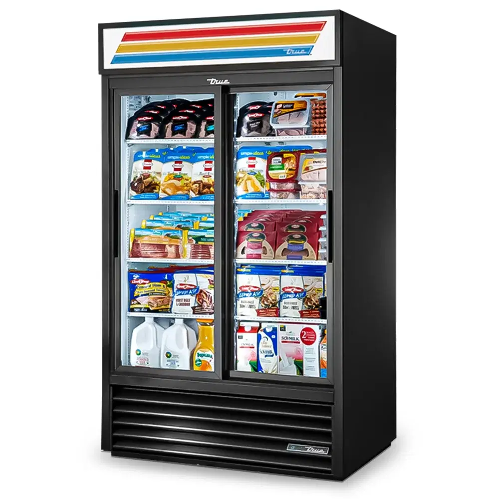 True GDM-41-HC-LD 47" Refrigerated Glass Door Merchandiser, 2 Sections, 7 Year Warranty