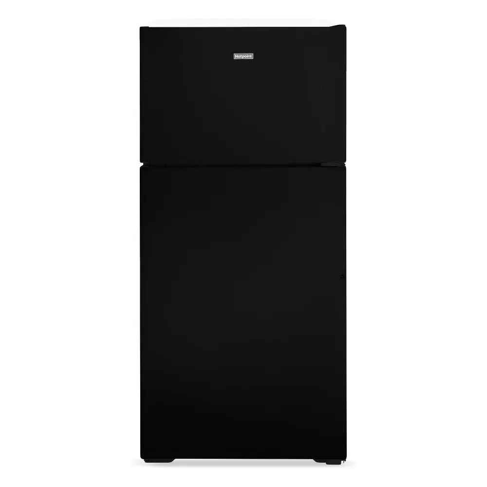 Hotpoint HPS16BTNRBB 28" Top Freezer Refrigerator, 15.6 Cu. Ft., Recessed Handle, Black