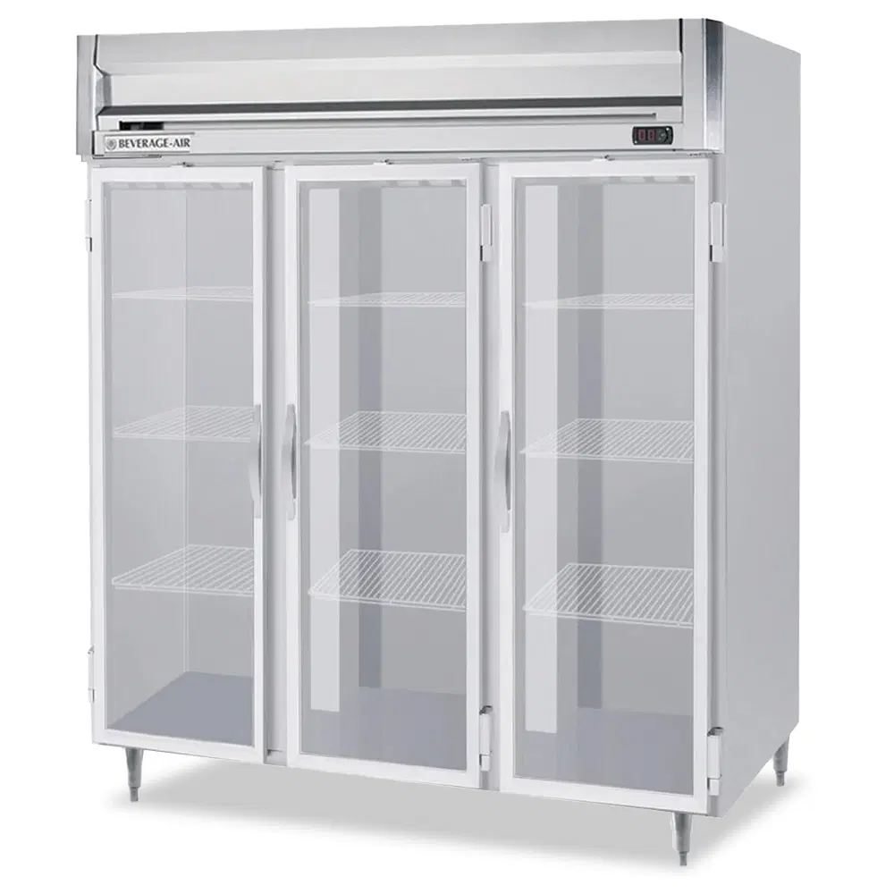 Beverage-Air HRPS3HC-1G Horizon Series 78" Reach-In Refrigerator, Stainless Steel, Glass Door