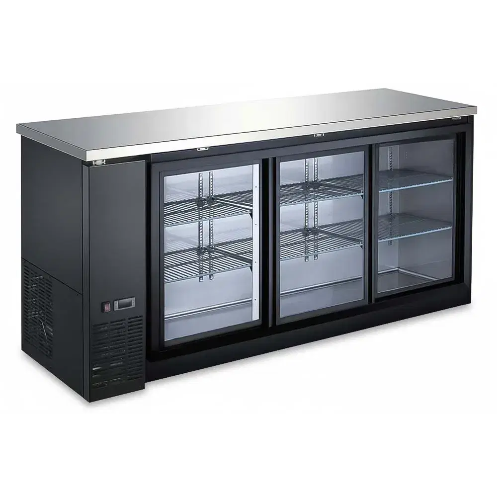 IceVault Series 72 4/5" Back Bar Cooler, 3 Sliding Glass Doors, 1 Year Warranty