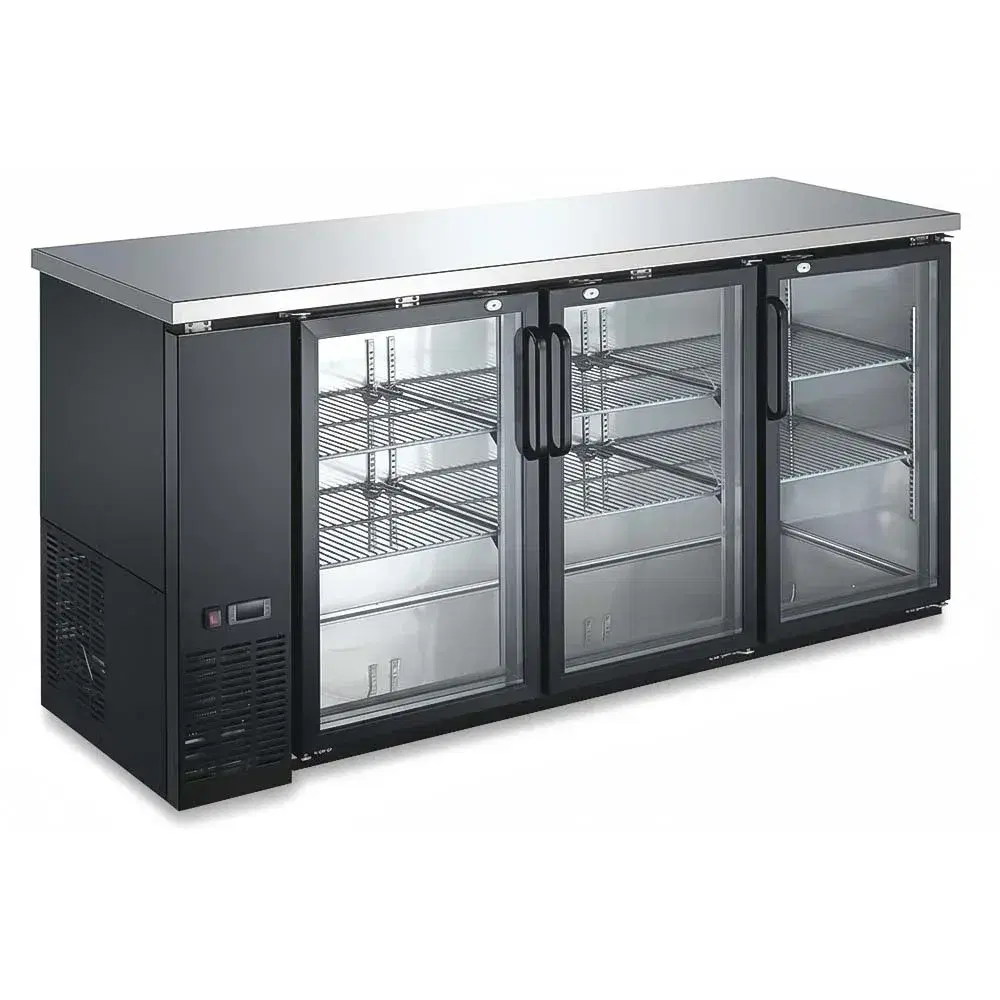 IceVault Series 72 4/5" Back Bar Cooler, 3 Swing Glass Doors, 1 Year Warranty