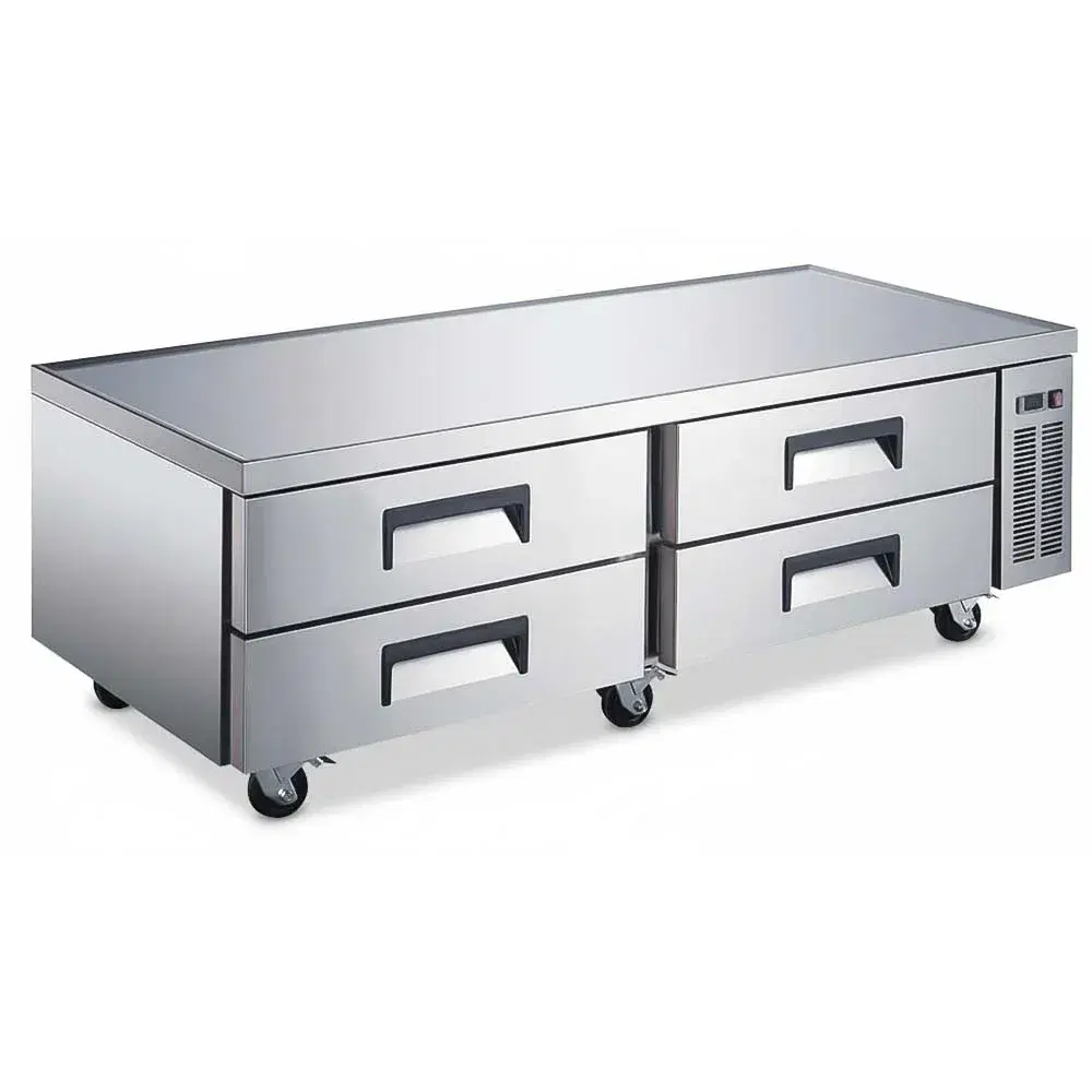 IceVault Series 72" Chef Base Refrigerator, 4 Drawers, Stainless Steel, 1 Year Warranty