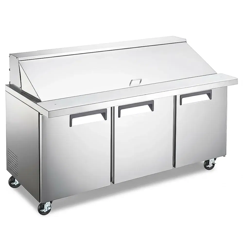 IceVault Series 70 2/5" Mega Top Sandwich and Salad Prep Table, Holds 27 Pans, 1 Year Warranty