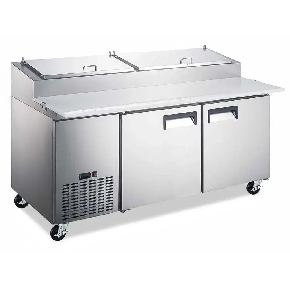 IceVault Series 71" Pizza Prep Table with 2 Doors, Holds 9 Pans, 1 Year Warranty