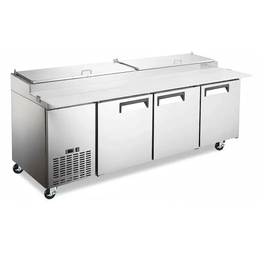 IceVault Series 92" Pizza Prep Table with 3 Doors, Holds 12 Pans, 1 Year Warranty