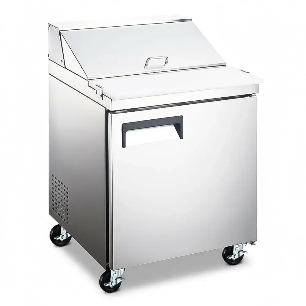 IceVault Series 27 1/2" Sandwich and Salad Prep Table, Holds 8 Pans, 1 Door, 1 Year Warranty
